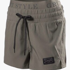 Grunt Style Women's Hybrid Shorts in olive green xl athletic